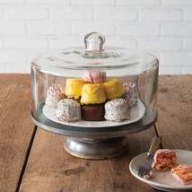 Small Traditional Dessert Cloche with Stand - Classic Cake Cover Server Holder - $75.99