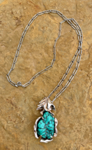 Finland Brutalist Modernist Reino O Saastamoinen Turquoise Silver Necklace 1970s - £555.55 GBP