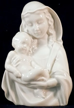 Gerold Porzellan Madonna &amp; Child White Gloss Porcelain Figurine Bavaria - $32.99