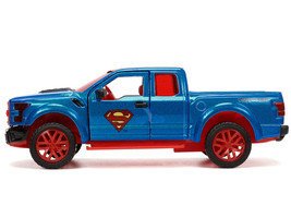 2017 Ford F-150 Raptor Pickup Truck Blue Metallic Red w Red Interior Superman Di - £17.17 GBP