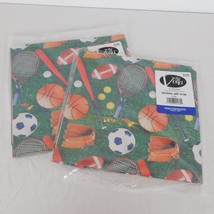 Voila Lot of 2 Kids Birthday Gift Wrap Sports Folded Flat 3 Sheet Each 20&quot;x30&quot; - £6.16 GBP