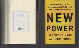 New Power / SIGNED / Jeremy Heimans / NOT Personalized! / Hardcover 2018 - $18.59