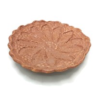 Handmade Ceramic Small Trinket Dish, Pink Engraved Lace Flower, Cute Rin... - £37.99 GBP