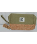 TPO Brand MP0005OV Hope Tan Cork Olive Green Canvas Zipper Travel Makeup... - £8.83 GBP