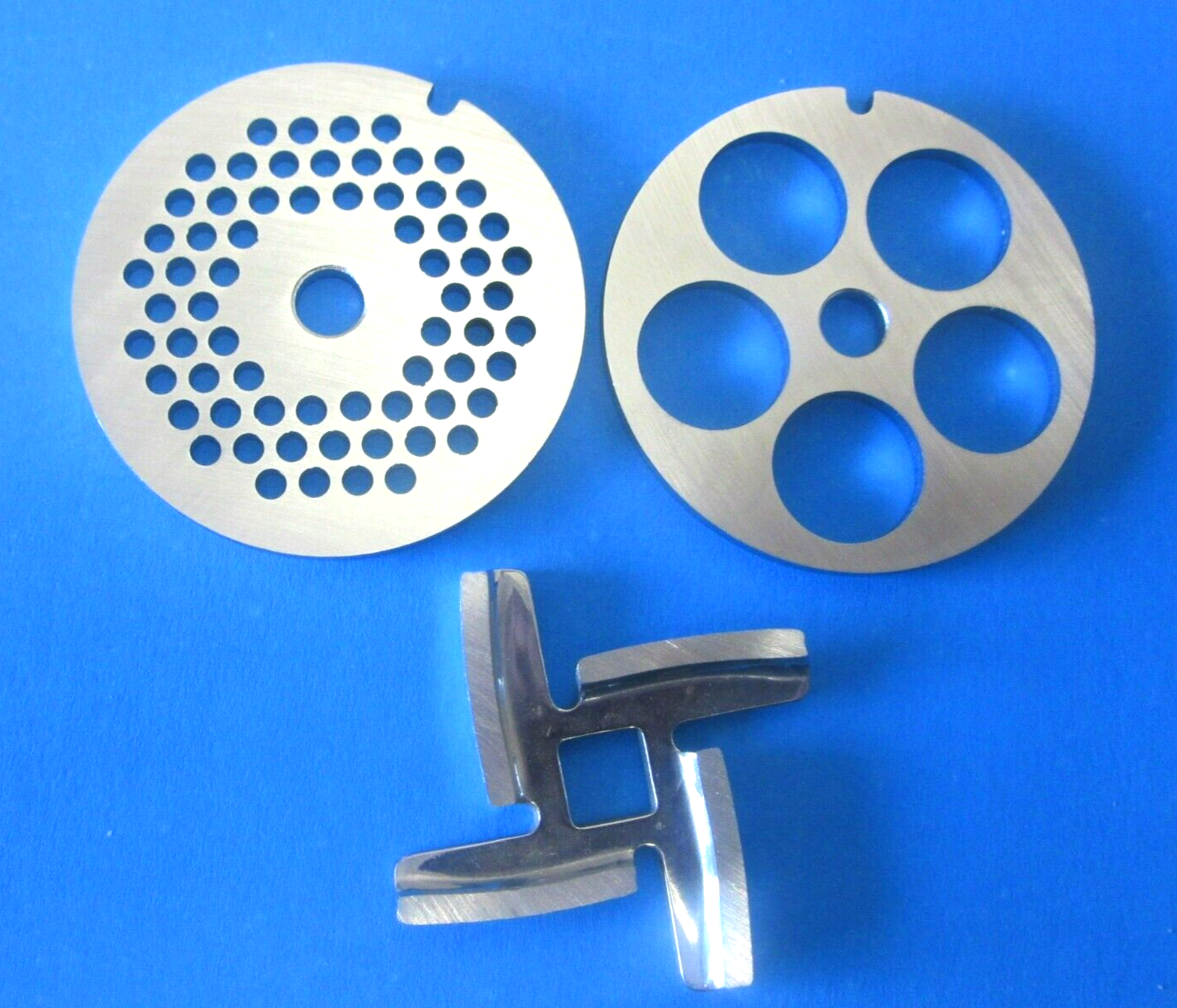 TWO NEW meat grinder discs for KitchenAid KSMFGA  5/8&quot; &amp; 1/8&quot;   AND new ... - $24.26