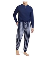 New Land&#39;s End Men&#39;s Long Sleeve Henley &amp; Pant 2-Piece Lounge Set Navy W... - $54.14 CAD