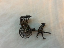 Vintage Dutch or Chinese Sterling Silver miniature Rickshaw pulled by coolie - £88.26 GBP