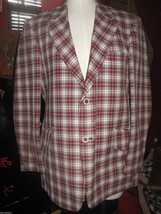 Vintage 70s wild plaid sport coat blazer jacket hipster 40 Marco Clothes USA - £58.93 GBP
