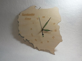 Unique Shape Bespoke Poland Country Clock Polish Map Wooden County Shape - £15.87 GBP
