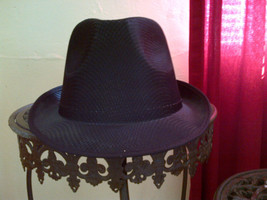 Unisex Mesh Black Fedora Mens Womens Casual Fedora Cap Hat Fedora Hat NWT - £11.64 GBP