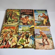 Whitman Childrens Books Lot Of 6 Hardcover Treasure Island Tarzan Robin Hood  - £14.70 GBP
