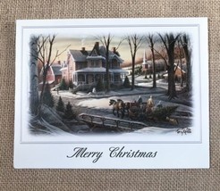 Terry Redlin Homeward Bound Holiday Card Horse Drawn Sleigh Christmas Tree - $8.91
