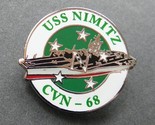 USS NIMITZ CVN-68 AIRCRAFT CARRIER US NAVY EMBLEM LAPEL PIN BADGE 1 INCH - £4.60 GBP