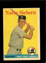 1958 TOPPS #54 NORM SIEBERN VG (RC) YANKEES UER *NY8422 - $8.82