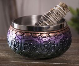 Metaphysical Wicca Spiritual Chakra Buddhist Mandala Smudge Smudging Bowl - $30.99