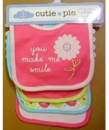Cutie Pie 5pk Velcro Closured Bib You Make Me Smile and Flower  - $12.99