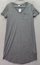 Gap T Shirt Dress Womens Size XS Gray Polyester Short Sleeve V Neck Chest Pocket - £14.72 GBP