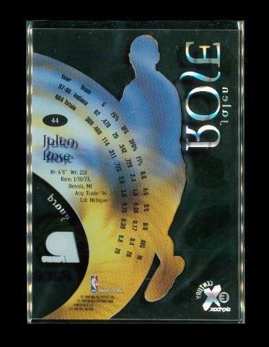 1998-99 SKYBOX EX CENTURY See Thru Holo Basketball Card #44 JALEN ROSE Pacers Item image 2