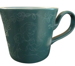 Disney Store Snow White Etched Coffee Mug Cup Teal Green Large - £10.06 GBP