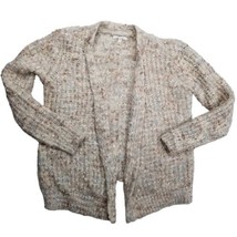 Maurices Sweater Womens Sz M Chunky Knit Cardigan 3/4 Sleeve Sparkle Open Front - £14.83 GBP