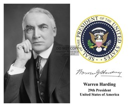 President Warren G. Harding Presidential Seal Autographed 8X10 Photograph - £6.67 GBP