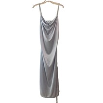 Baby Blue Satin Slip Dress Womens Size Extra Large Ruched Sleeveless - £11.17 GBP