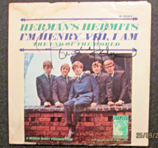 Herman Hermits (Im Henry Viii I Am) Hand Autograph Sign 45 Record, Peter Noonan - £97.64 GBP