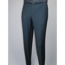 Men's MONO Turkey Slacks 100% Wool Plain Front Regular Fit 2501-17 D. Teal image 4