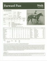 1968 - FORWARD PASS - On Track Ky Derby Race Chart, Pedigree &amp; Career Highlights - £15.98 GBP