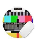 TV Test Pattern - 8" Round Mouse Pad – Retro  “NO SIGNAL” - $9.97
