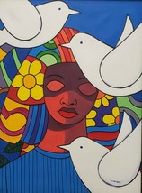 Signed RUPHY Latina Woman Dominican Republic Painting Art like Romero Britto - £3,561.66 GBP