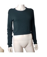 BRANDY MELVILLE Hunter Green Wool Blend Copped Sweater One Size - £19.46 GBP