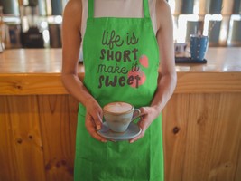 LIFE IS SHORT Apron - Holiday Apron with Humorous Quotes - £11.98 GBP