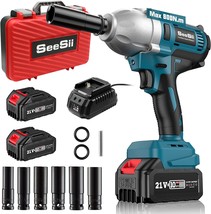 Seesii Cordless Impact Wrench, 580 Ft-Lbs (800 N. - £133.11 GBP
