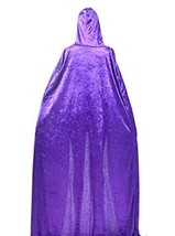 Women&#39;s Velour Hooded Cloak Role Cape Play Costume Purple 130cm - £23.52 GBP