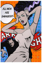 All Men Are Savages Mike Bell Bride Of Frankenstein Art Print Tattoo Lithograph - £16.03 GBP+