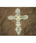 Ornate Inspirational Ivory Cast Iron Country Cross - £9.82 GBP
