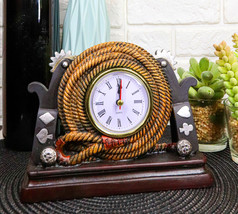 Wild West Cowboy Heel Spurs With Braided Lasso Ropes Decorative Table Clock - £19.54 GBP