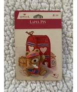 Vintage Hallmark Valentine Pin Bear US Mail Carrier Heart 1980&#39;s MIP Lapel - $14.03 CAD