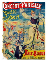 CONCERT PARISIEN Rare 1890, 13 x 10 inch Musee Grevin Advert Giclee Canvas Print - £14.92 GBP