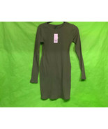 Wild Fable Juniors Long Sleeve Embroidered Bodycon Dress Olive S - $12.99