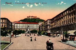 Italy Napoli Piazza Municipio a Castel s. Elmo DB UNP 1907-1915 Antique Postcard - £5.89 GBP