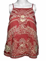 Anthropology Vanessa Virginia Women&#39;s 2 Small Pink Embroidered  Bohemian Boho - £16.32 GBP
