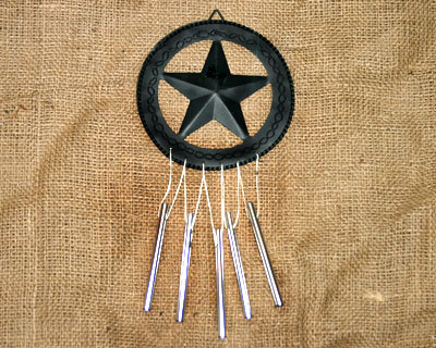 Black Metal Star Country Windchime - $6.50