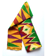 Kente Scarf African Art School Sash Wedding Stole Asante Kente Stole Cloth - £23.44 GBP