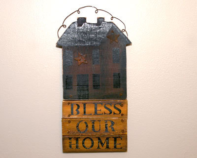 Primary image for Primitive Country Bless Our Home Plaque Sign