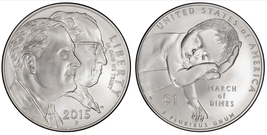 2015 p silver  1.00 march of dimes thumb200