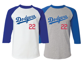 Los Angeles Dodgers Style Raglan T-Shirt/Jersey Clayton Kershaw Home or Away - $25.99+