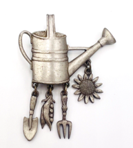 JJ Jonette Pewter Gardening Pin - £15.80 GBP