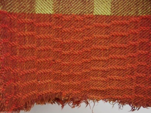 Jacquard Coverlet Pennsylvania Antique 19th C  Brown Green WOOL 36x72 Item image 6